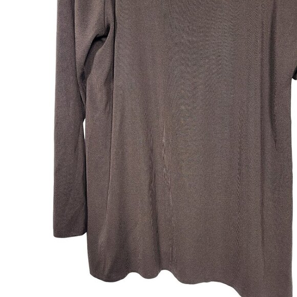 Exclusively Misook Women's Classic Knit Slinky Tunic Top Brown & Black Size XL - Picture 10 of 12
